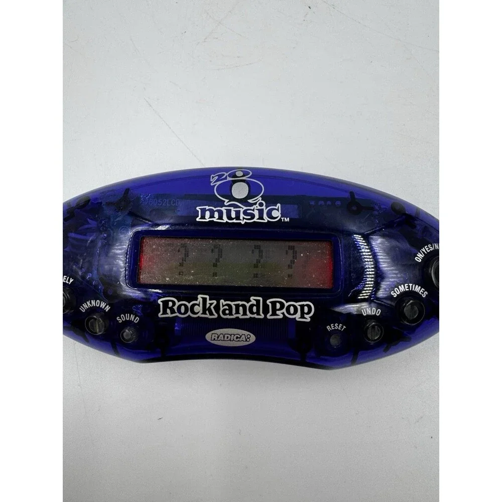 Set of 2 Radica 20Q Handheld Electronic Games Regular and Rock and Pop Music